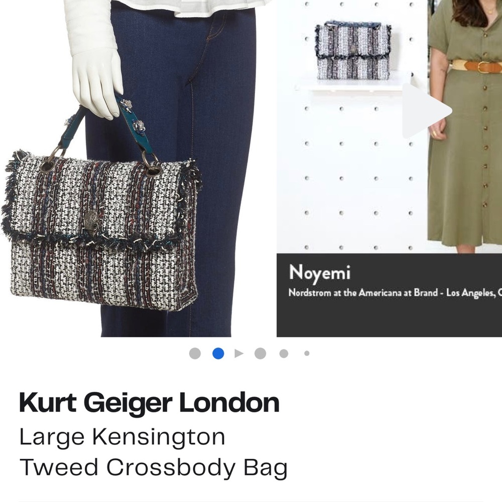 NWT Kurt Geiger Large Kensington Tweed Bag - Picture 3 of 6